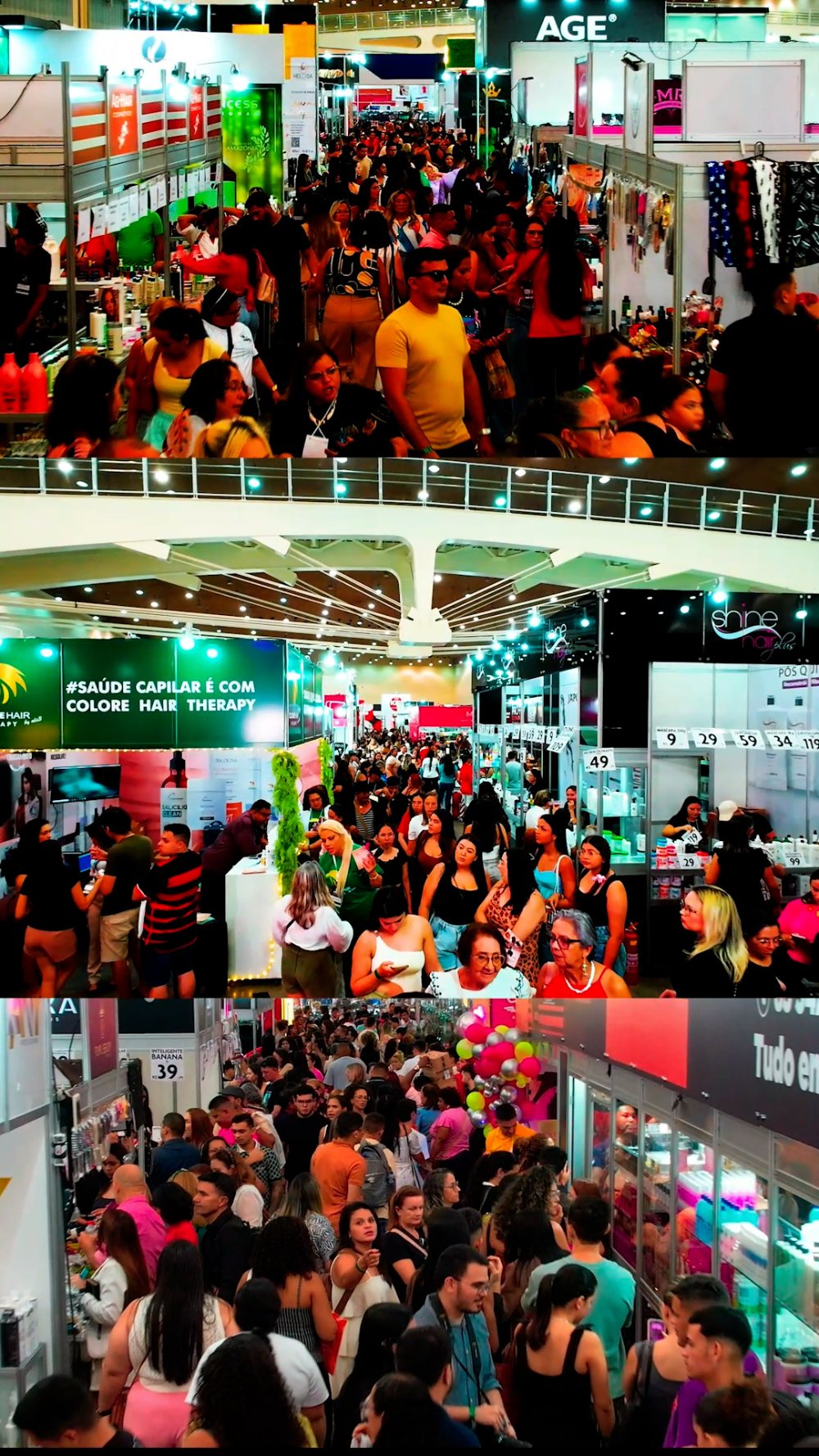Vídeo da Feira Regional da Beleza — corredores lotados